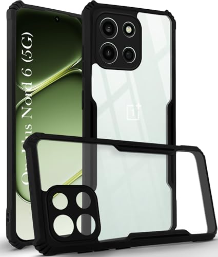 Image of Jkobi Hybrid Back Cover Case for OnePlus Nord 6 (Shockproof with Polycarbonate Clear Panel | Professional Black)