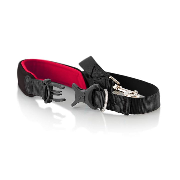Image of Gooby Escape Free Sport Leash, Black, 4 FT | Neoprene, all-weather; 4 ft; Detachable handle with quick-release buckle; Machine washable; Matches Sport Harness