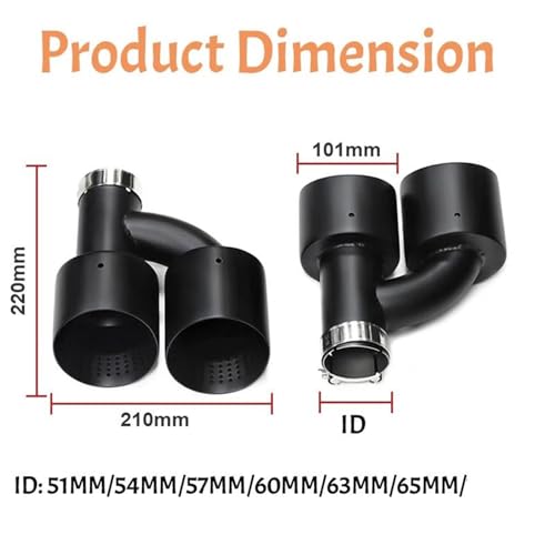 Tuyaux d'échappement inox mat 101mm anti-corrosion pour Golf 7 GTI