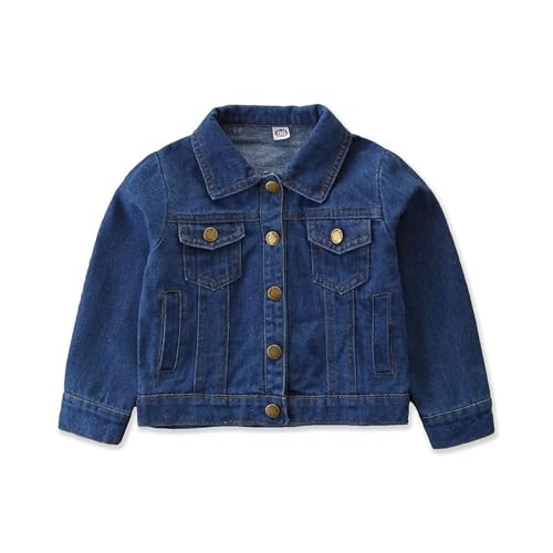 Denim Jacket for Toddler Boys Girls Fall Fashion Button Down Collared Long Sleeve Jean Jacket Coat Outwear Tops 1-6Years