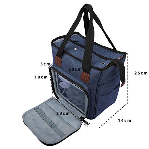 Tooloflife Organizer per lavoro a maglia, borsa portatile per riporre i filati, grigio