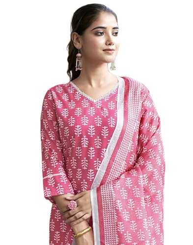 Image of SIRIL Women's Rayon Blend Floral Printed Straight Kurta Pant with Dupatta Set