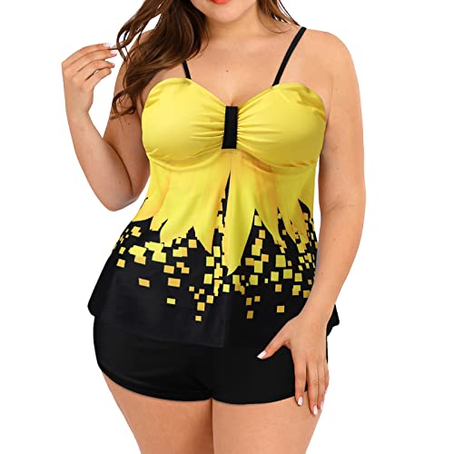 Maillot de bain mastectomy femme poche tankini bikini imprimé M