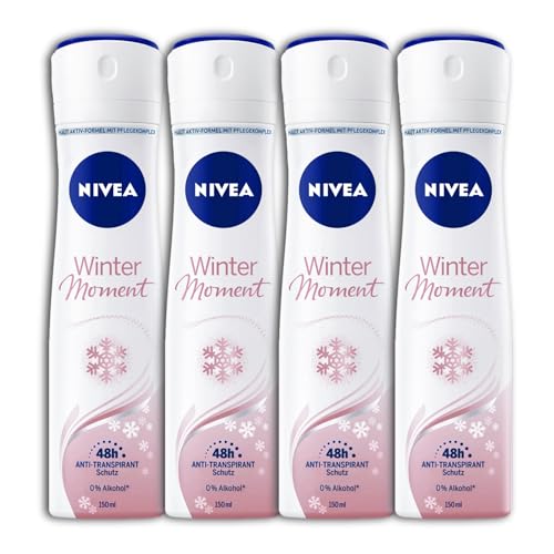 4-pack Nivea Winter Moment 48h Anti-Perspirant Deodorant Spray mild vinterdoft 4 x 150 ml deodorant