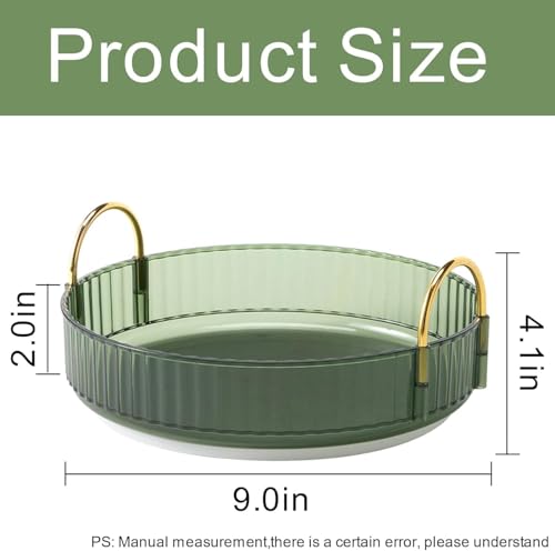 Image of 360 Rotating Makeup Organizer, Bathroom Make Up Spinning Holder Rack, Large Capacity Cosmetics Storage Vanity Shelf Countertop, Fits Cosmetics, Perfume, Skincare, Lipsticks (1 Tier, Green)
