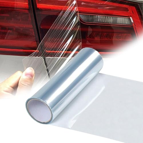 Image of KOMAS 12 inch X 48 inch Tint Vinyl Film Sticker Sheet Roll for Car Headlight, Tail Lights, Fog Lights with Squeegee + Cutter (Glossy Clear)
