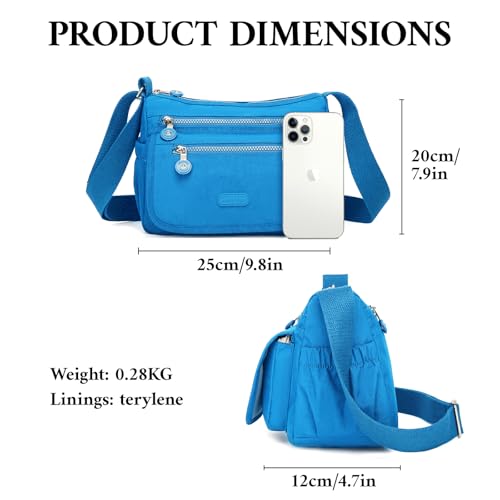 Crossbody Bags for Women, 4 Pockets Small Crossbody Purse, Water-resistant Lightweight Mini Shoulder Handbag3