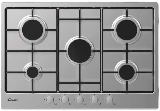 Candy Piano cottura a Gas 5 Fuochi da 75 cm colore inox Candy Piano cottura a Gas 5 Fuochi da 75 cm colore inox