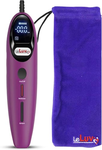LeLuv Magna LCD Smart Handheld Electric Vacuum Pump Handle — USB-Rechargeable Precision Vacuum Controller with Manual & Smart Modes, Release Safety, Professional Vaccum Tool - Smooth Purple Silicone
