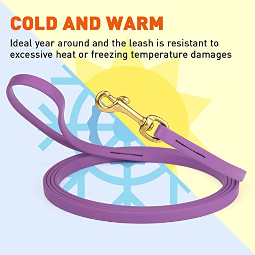 Viper K9 Biothane Working Dog Leash Waterproof Lead For Tracking Training Schutzhund Dog Sport & Search - Odor-Proof Long Line With Solid Brass Snap For Puppy Medium Large 1/2" X 33Ft Amethyst Purple #TOP5