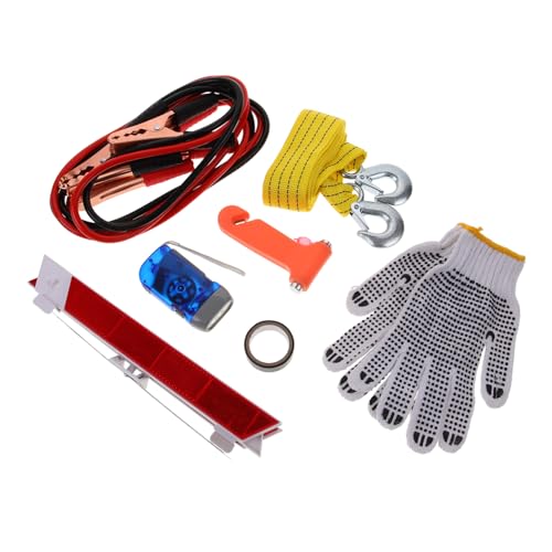 OSOLADY 1set Strumenti Per Emergenze Stradali Kit Multi-funzione Per Auto Accessori Di Sicurezza e Assistenza Stradale Include Essenziali Per Riparazioni e Situazioni Inaspettate