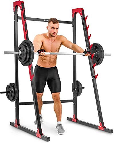 Hop-Sport Squat Rack Kniebeugenständer Hantelständer Hantelablage für Langhantel Langhantelständer mit Ablage für Gewichte HS-1008L