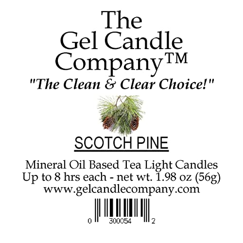 4 Pack of Scotch Pine Scented Mineral Oil Based Up to 8 Hour Tea Lights by The Gel Candle Company