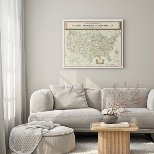 Image of DECORARTS US Maps for Wall, Colorful Canvas USA Map, 30x24'' | United States Map for Living Room Bedroom Home Office Decor, Stretched Canvas Wall Decor, Housewarming Gift, Ready to Hang