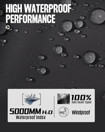 Image of 33,000ft Men's Packable Rain Jacket Waterproof Lightweight Raincoat Rain Shell with Hood for Outdoor Hiking Golf Travel