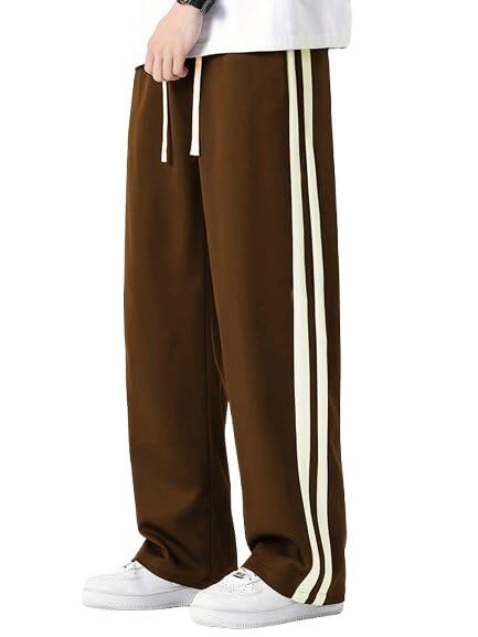 zavvu krizous Men’s Polyester Track Pants Color with Contrast Side Stripes | Relaxed Fit Joggers with Drawstring Waist | Perfect for Gym Sports Running Casual Wear-picture-46