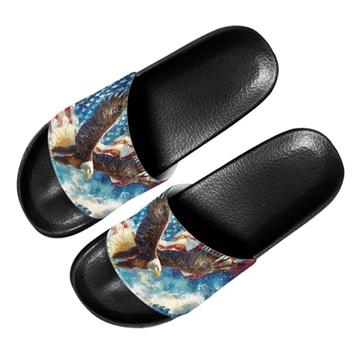 Image of Footwear for Mens Open Toe Athletic Sandals Anti-Slip Sole Slide Sandals Pillow House Flat Shoes Comfortable Slip On Slippers for Indoor & Outdoor