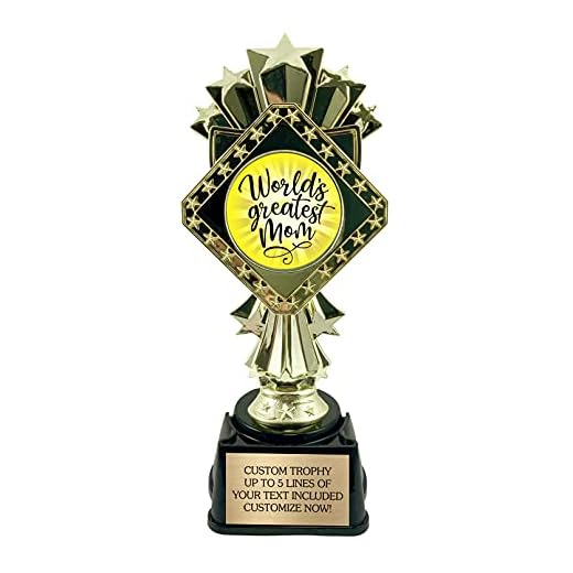 Best Mom Trophy - Award for Mother's Day - World’s Greatest Mother - 9 Inches Tall with Custom Engraved Plate!