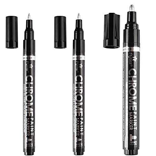 mirror paint markers,3PCS Siliver Mirror chrome marker pensï¼ŒLiquid chrome Marker pen Model Gloss Oil-based Paint Marker Pen Watercolor, Liquid Paint Pens Marker Set for on Any Surface