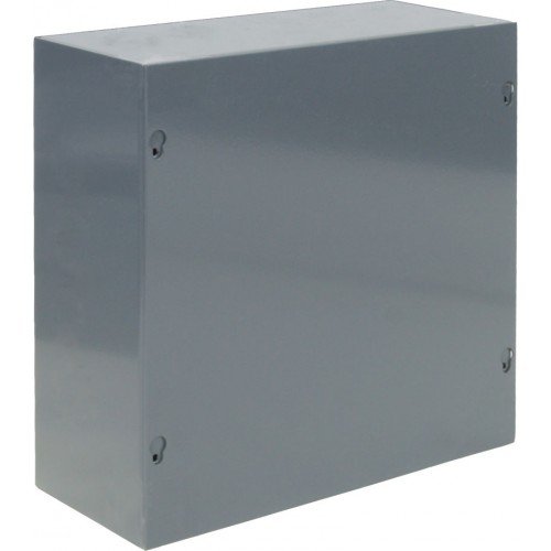Wiegmann 12126NK Indoor NEMA 1 Electrical Enclosure, Gray Steel Screw Cover Box Without Knockouts, 12 x 12 x 6 Inches