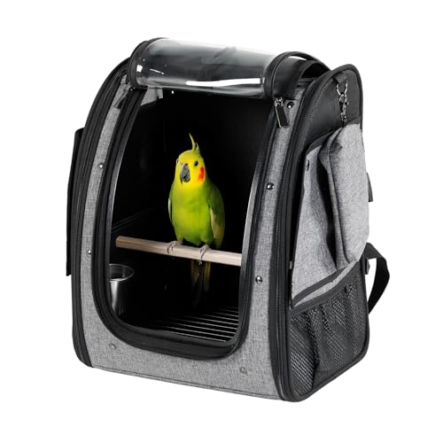 Petsfit Bird Carrier Medium Size with Stainless Steel Bowl, Parro...