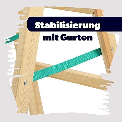 Escabeau pliable en bois robuste marchepied sécurité 4 marches