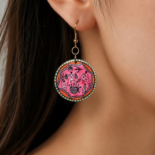 Image of Handcrafted Bohemian & Tribal Earrings for Women - Ethnic Brass, Floral & Festival-Inspired Statement Designs in Drop, Dangle, Hoop & Stud Styles