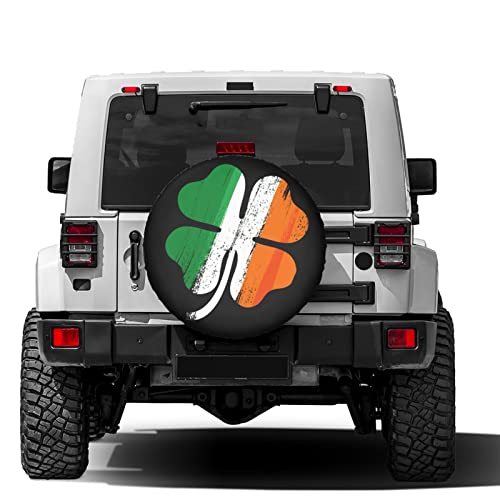 Image of Irish Shamrock Spare Tire Cover Dust-Proof Wheel Tire Cover Fit Trailer, RV, SUV and Many Vehicle 16 Inch