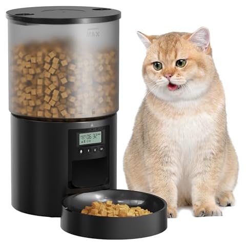 POOEKEN Automatic Cat Feeder with Timer Cover
