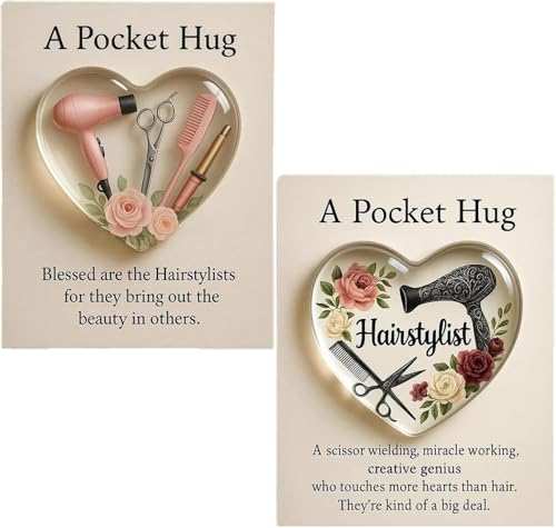 A Pocket Hugs for Hairstylists, Mini Hairdresser Tools Heart Pocket Hugs Inspirational...