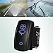 Blue LED Windshield Wiper Washer Rocker Switch 12V/24V 6Pin DPDT 3Position Momentary (ON)-ON-Off Waterproof for Cars Trucks RVs Boats