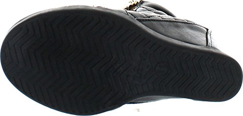 Link Gladys-25K Children Girl's Comfort Hidden Wedge Lace Up Quilted Sneakers4