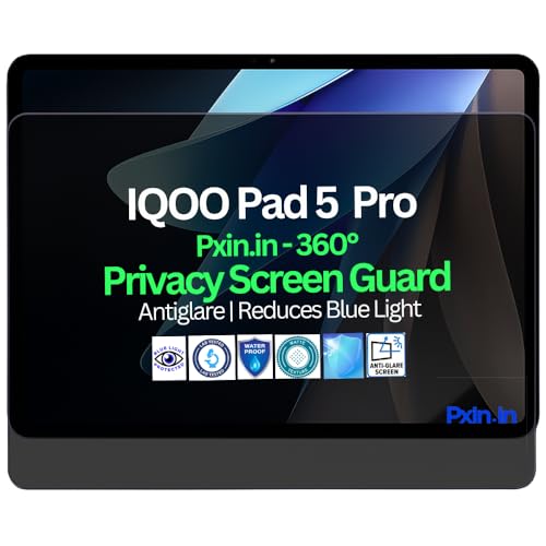 Image of Pxin Tablet Privacy Screen Guard compatible with iQOO Pad5 Pro | Anti Glare | Reduces blue light | 360 degree anti-spy | Eye Protection