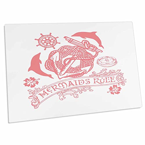 3dRose Mermaids Rule - Alfombrilla de escritorio grande miniatura 1