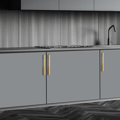 Image of HARMONUS ,Fancy Aluminium Kitchen Cabinet Handle /Pull Handle /Door Handle /Drawer Handle,PVD Gold Finish,Aluminium Alloy, 96 MM (4 Inch), 10 PCS HCPVDGOLDSAC-43-10-96MM