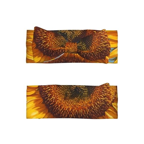 Sunflowers in the rising sun Picture Baby Bow Headband Super Stretchy Soft Bows Hair Accessories for Newborn Infants Toddlers Kids Girls2