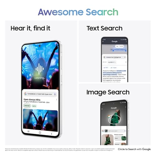 Image of Samsung Galaxy A36 5G (Awesome White, 8GB, 128GB) | Awesome Intelligence: Circle to Search, Intelligent Editing | Awesome 4nm Snapdragon Processor | Flagship Grade Selfie Camera