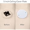 4PCS 5 Ceiling Cover Plate, Metal Plate Flat Round Electrical Cover, Round Electrical Box Cover, Ceiling Hole Cover, Screws Included, Hole Distance: 3.5