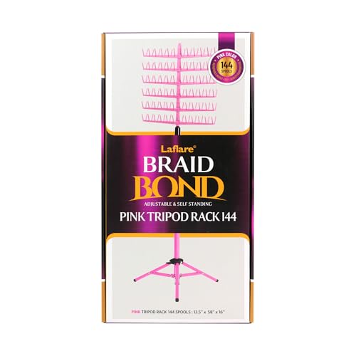 Laflare Standing Braid Hair Organizer 144 Pegs Hair Extension Holder Divider & Display Stand for Hair Braiding Height Adjustable Rack Easy to Assemble