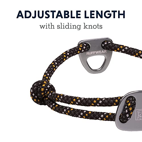 RUFFWEAR Knot-a-Collar, reflektierendes und verstellbares Hundehalsband mit Seil, 20'-26', Obsidian Black