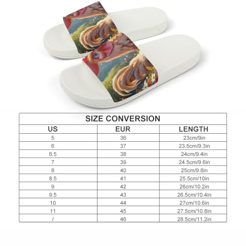 Cute Chicken Rooster Funny House Sandals Non Slip Shower Slippers Quick Drying Bathroom Shoes for Women Men2