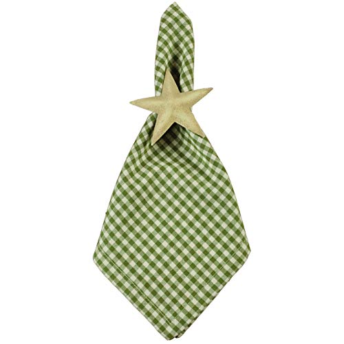 Set of 12 Plaid Country Farmhouse Sage Green Check 18 x 18 Fabric Cloth Napkins