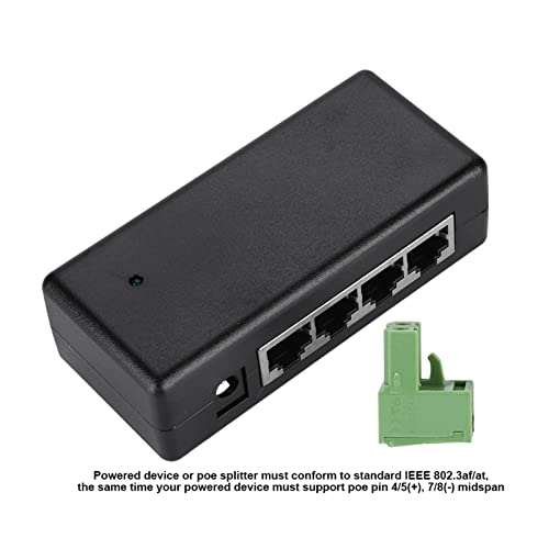 Fuente de Poder PoE ASHATA DC12V-48V con 4 Puertos Adaptador PoE Injector Ethernet para Cámara IP miniatura 3