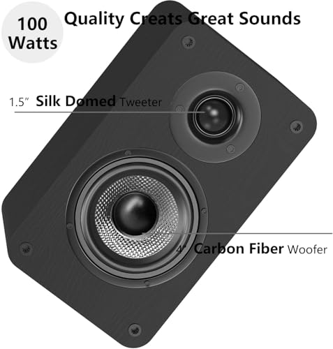 Image of LONPOO Powered Bookshelf Speakers - Wireless 100W RMS Bluetooth with eARC - Powerful Home Music System - Home Theater Systems, Studio Monitors,Black