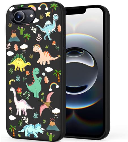 Coque iPhone 17e noire Unov Dinosaure Land en TPU souple
