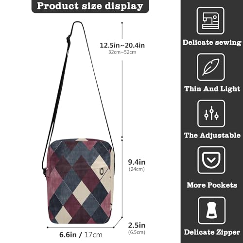 mens messenger bag crossbody shoulder bag men Women's Purses Adjustable Strap for Shopping Shopping- Burgundy Navy Blue3