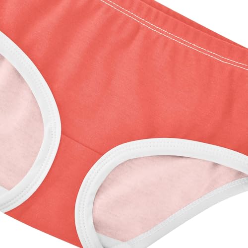 Joisal Cotton Girls Underwear Toddler Persimmon Pink Red Panties Little Girl Stylish Briefs Undies Kids 2t4