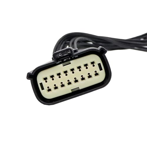 Miniatura 3 de 2 conectores de faros delanteros de 16 cables de 11.8 pulgadas, coleta de 16 pines, compatible con Jeep HID SRT LED 2014-2018 para reparación de