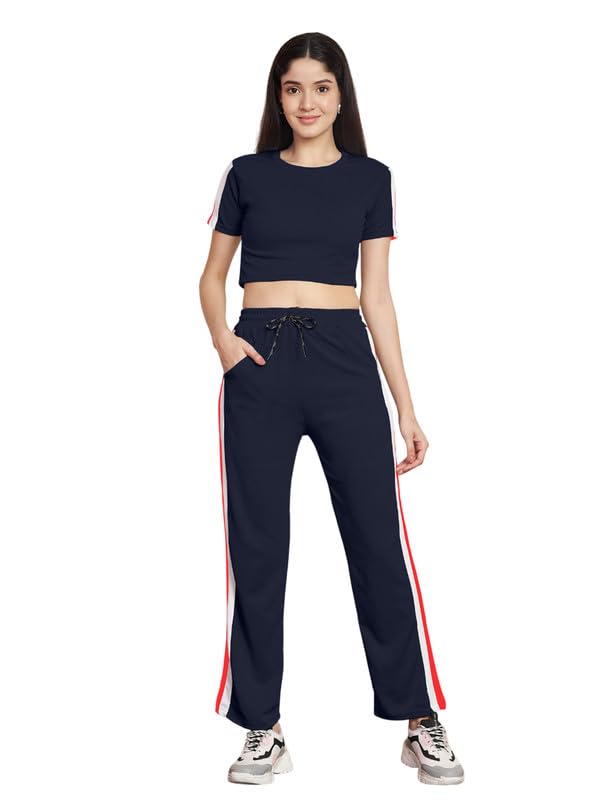 Polyester Blend Solid Tracksuit | Night Wear Suit For Women