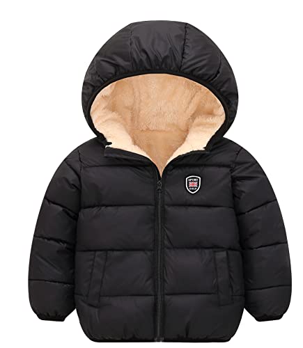 Happy Cherry Kids Boy's Girls Winter Coat Fleece Lined Thick Down Coats Puffy Jackets with Hood